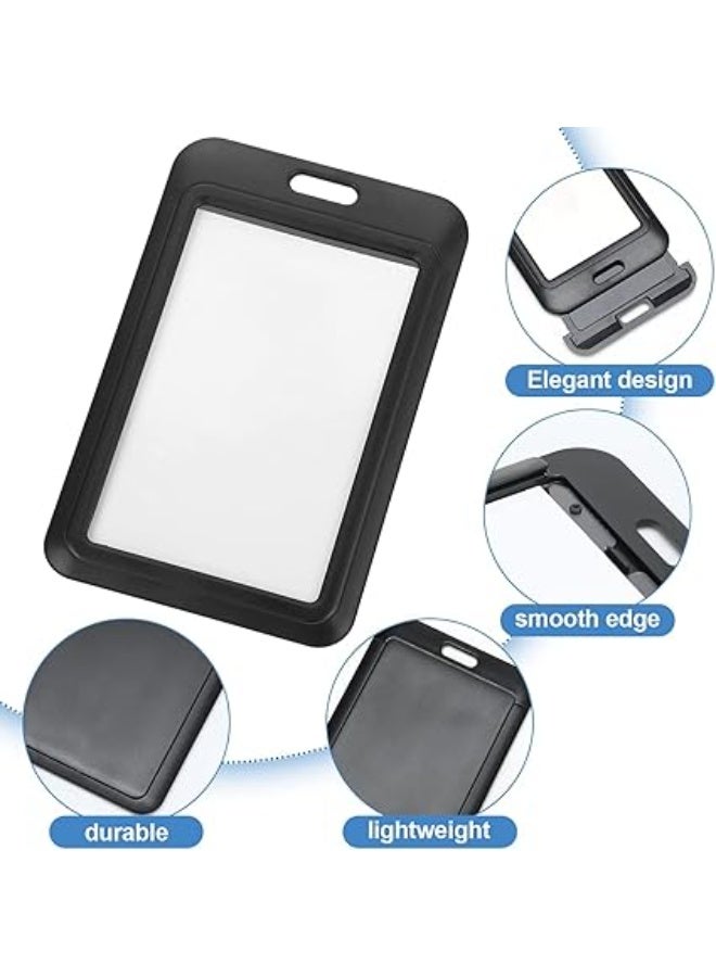 حامل هوية مصنوع من البلاستيك الصلب، يستخدم في العمل والمكتب والمدرسة والمصنع لحفظ بطاقات الائتمان و الهوية وبطاقات المفاتيح القربية ورخص القيادة و المرور اسود - Image 3